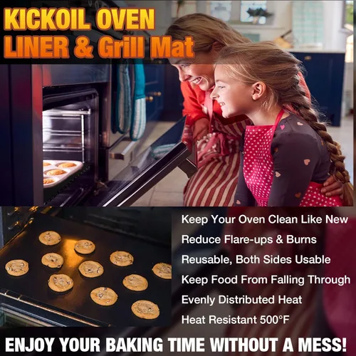 Miniatura 8 de Revestimientos de horno para la parte inferior del horno/horno eléctrico/horno de gas/horno tostador, alfombrilla antiadherente para la parte Negro