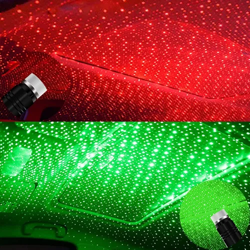 Miniatura 8 de Lámpara USB de Noche, Proyector de Estrellas, Luz Nocturna Ajustable, Luces Interiores Románticas en Rojo para Auto, Luces de Techo Portátiles