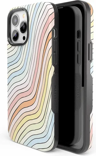 Miniatura 2 de Casely Funda para iPhone 13 Pro Ride The Wave Forro de arcoíris pastel Diseño protector audaz Compatible con MagSafe