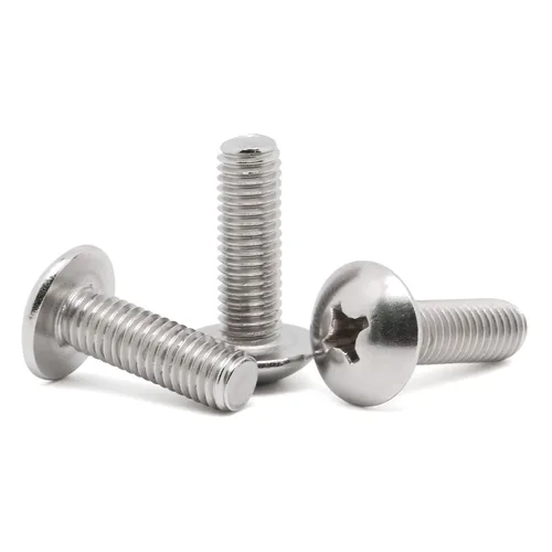 Miniatura 12 de Tornillos de máquina con cabeza de truss #6-32 x 1/4", acero inoxidable 304 18-8, acabado brillante, rosca completa, 100 unidades plateado
