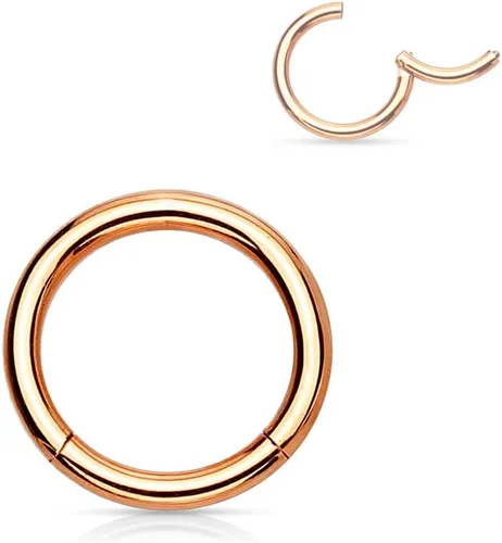 Miniatura 49 de Forbidden Body Jewelry - Piercing para la nariz de acero quirúrgico 316L con bisagra, 14G, 16G, 18G, diámetro de 15/64, 5/16, 25/64, 15/32 pulgadas
