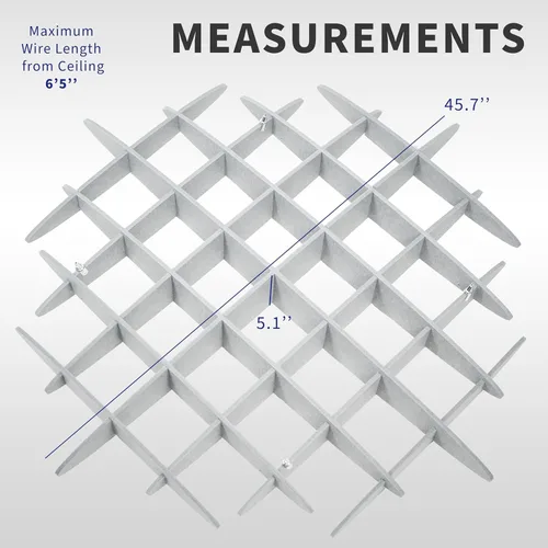 Miniatura 3 de Panel de Techo Acústico VIVO de Celosía, Absorbente de Sonido Colgante Hexagonal, Moderna Lámpara de Techo de Reducción de Ruido, Gris Claro