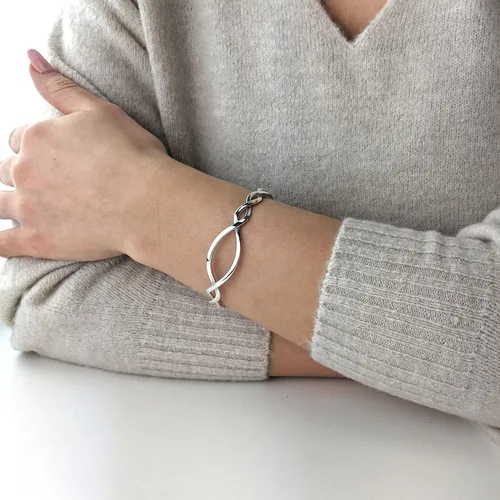 Miniatura 4 de Silverly Pulsera de plata de ley celta para mujer, pulsera de plata trenzada trenzada ajustable, regalo de dama de honor para mejor amiga, pulseras