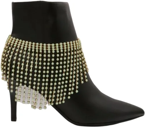 Miniatura 3 de Pulsera de botas de moda occidental para mujer, cadena de metal dorado brillante, cuentas de color verde azulado y menta