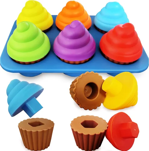 Juguetes de pastel para niños pequeños, juguete de aprendizaje de colores y formas, juguetes clasificadores de formas para niños pequeños,