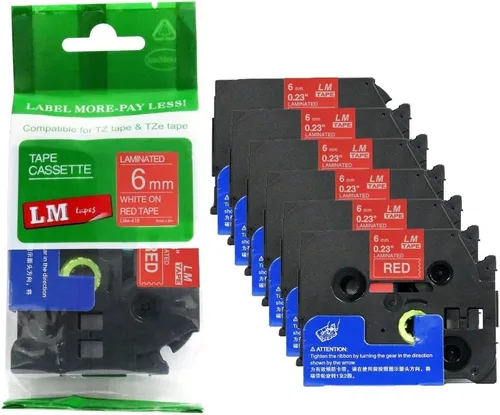 Miniatura 60 de Paquete de 1 unidad LM Tapes LMe511 Premium de 1/4 de pulgada con impresión negra en etiqueta azul compatible con Brother TZe-511 P-Touch, incluye