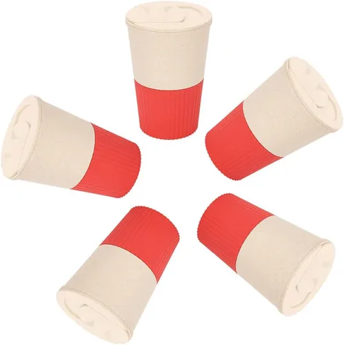 Miniatura 59 de Taza de café sellada con paja de trigo, taza de plástico portátil creativa, taza de alimentos de alto valor que acompaña a beber 16.9 fl oz/17 oz