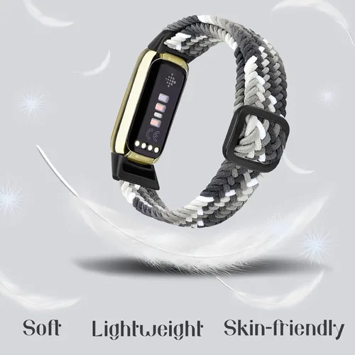 Miniatura 2 de Paquete de 4 correas deportivas trenzadas elásticas ajustables compatibles con Fitbit Luxe/Luxe Special Edition, correas elásticas de bucle suave