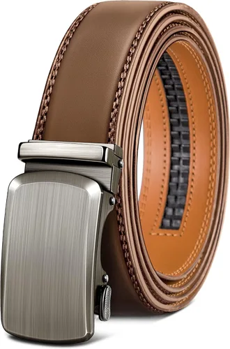 BULLIANT Cinturón para Hombre, Cinturón de Trinquete Deslizante Ajustable para Hombre para Traje Casual Jeans, Viene en Caja de Regalo, Recortar