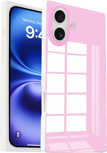 Miniatura 37 de Funda rectangular compatible con iPhone 15 Neon para mujer, diseño de lujo de fluorescencia brillante, flexible, suave, delgada, de gel de goma TPU