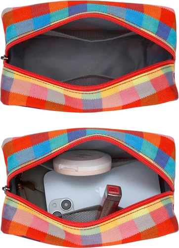 Miniatura 5 de E-Tree Bonita bolsa pequeña, bolsa de cosméticos de maquillaje, bolsa de maquillaje para bolso, bolsa de aseo con cremallera, organizador Colorido