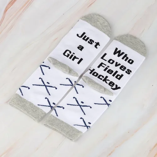 Miniatura 2 de CMNIM Calcetines novedosos de regalo de hockey sobre césped para niñas, solo una chica que ama el hockey sobre césped, regalo para jugadores
