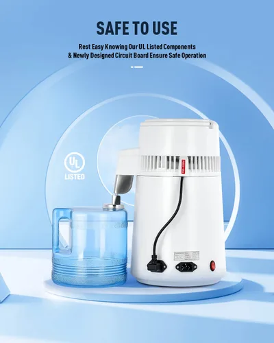 Miniatura 7 de CO-Z Destilador de agua de 1.1 galones, encimera de 750 W, destilador de encimera de oficina en casa destilador de agua que hace la máquina, Máquina