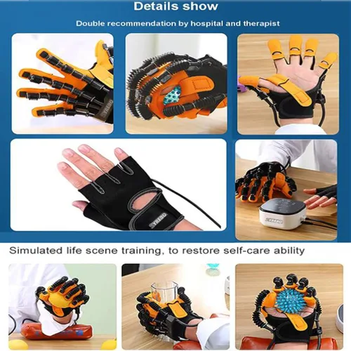 Miniatura 3 de Guante robot Dispositivo de rehabilitación de mano para hemiplejia cerebral Entrenador de dedos de recuperación de función de mano, para robot