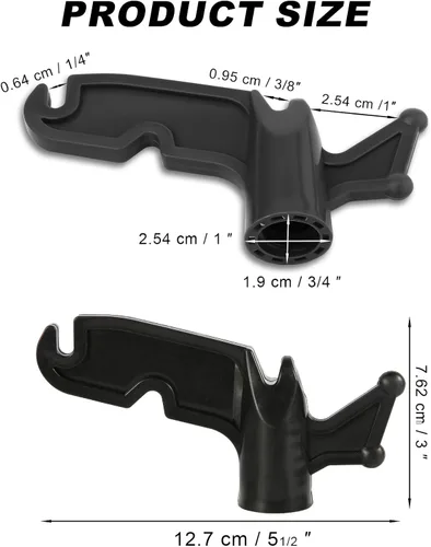 Miniatura 2 de PEUTIER 4 ganchos de plástico para uso general, con rosca de 3/4 de pulgada, gancho de extensión multiusos para postes roscados, colgar cuerdas