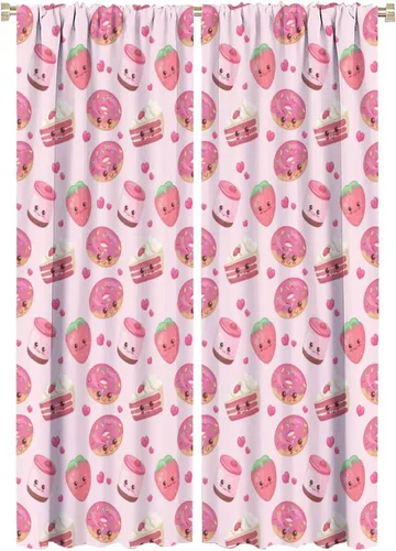 Miniatura 20 de Cortinas bohemias con diseño de fresas, bonitas cortinas bohemias con bolsillo para barra de fruta, tratamiento de ventana para cocina, sala