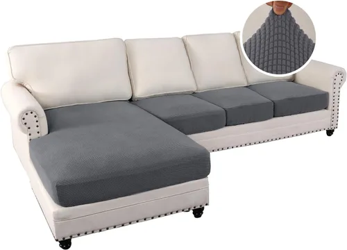 Miniatura 2 de H.VERSAILTEX Fundas para Sofá Seccional de 4 Piezas, Fundas de Cojines de Asiento de Sofá en Forma de L, Fundas de Cojines Separadas para Sofá