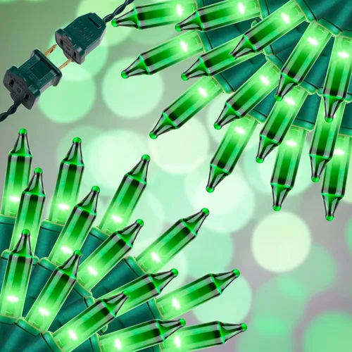 Miniatura 11 de Juego de 150 luces amarillas extra brillantes con conectores finales, luces decorativas de Navidad de 31.9 ft con certificación UL, juego de mini
