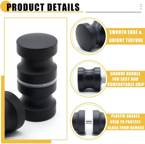 Miniatura 3 de Paquete de 2 manijas de puerta de cristal de ducha, perillas de acero inoxidable para puertas de ducha de doble cara, accesorios para puertas