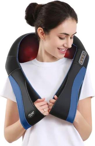 Careboda Masajeador de Espalda, Cuello y Hombros con Calor, Shiatsu Eléctrico de Tejido Profundo 3D para Alivio en Cintura, Pierna, Pantorrilla,