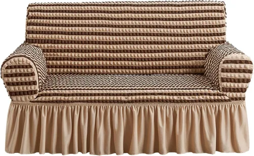 Miniatura 57 de NICEEC Funda de sofá biplaza beige de 1 pieza, funda de sofá de fácil ajuste, universal, de alta elasticidad, duradero, protector de muebles