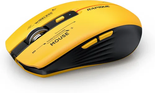 Miniatura 8 de RAPIQUE Ratón inalámbrico Bluetooth, recargable silencioso multidispositivo para computadora (modo tri: BT1/2+2.4Ghz) con receptor USB, ratón