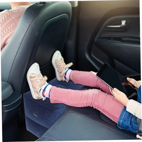 Miniatura 7 de CHILDWEET Juego de almohadas inflables para reposapiés para niños, altura ajustable, almohada de descanso de pies con asas dobles para viajes