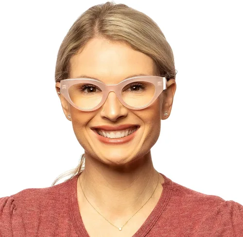 Miniatura 3 de Lentes de lectura rosados con diseño de ojo de gato para mujer con fabricación resistente, anteojos gruesos y duraderos, lectores Cateye para mujer