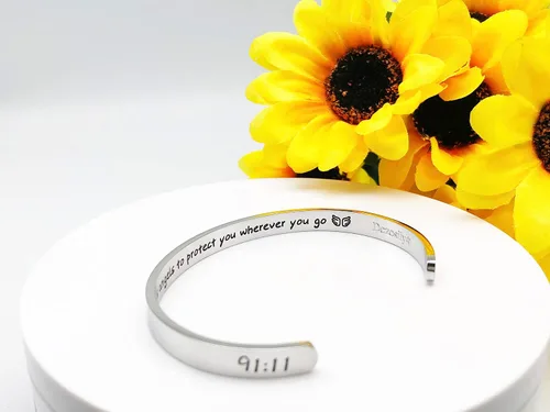Miniatura 260 de Pulseras inspiradoras para mujer, joyería de acero inoxidable, con refranes, pulsera motivacional con mensaje oculto, pulseras grabadas para mejor