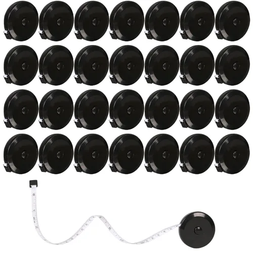 Cinta métrica retráctil para coser, paquete de 30 cintas métricas de tela suave para medidas corporales, reglas de doble escala para tela a medida,