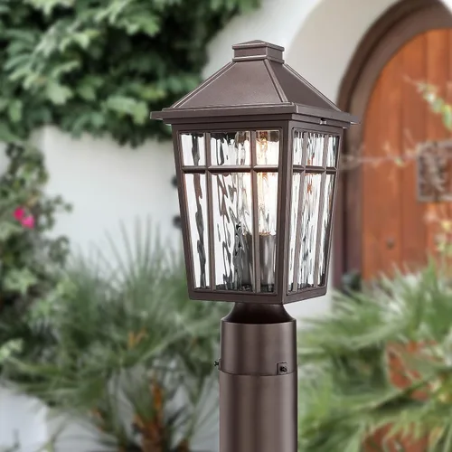 Miniatura 2 de Darkaway Luces de Poste para Exteriores Accesorio de Luz de Poste de Lámpara, Carcasa de Aluminio Impermeable con Vidrio de Efecto Ondas de Agua