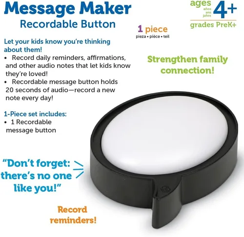 Miniatura 6 de Learning Resources Message Maker - Botón grabable con burbujas de discurso – Juguetes SEL, habilidades de conversación, botones de grabadora de voz