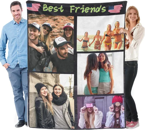Miniatura 13 de Manta de franela personalizada con fotos, envío de texto al día siguiente, regalos personalizados perfectos para madre, padre, esposa, hombres, 3