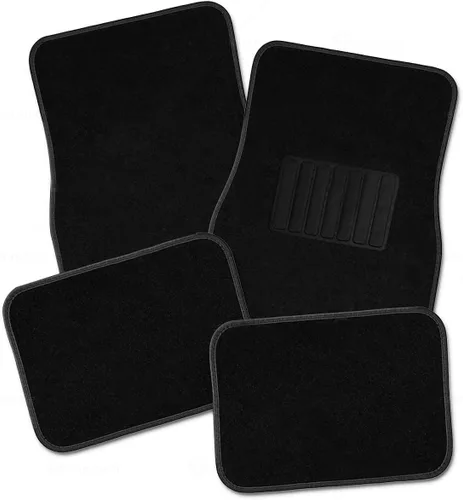 Zone Tech - Tapetes para todo tipo de clima, 4 piezas, color negro, de alta calidad, almohadilla de talón de vinilo para protección adicional,