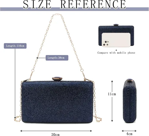 Miniatura 2 de KUANG! Bolsas de noche de cristal para mujer, bolsa de mano formal para fiesta, bolso de boda con diamantes de imitación, bolso de novia para fiesta