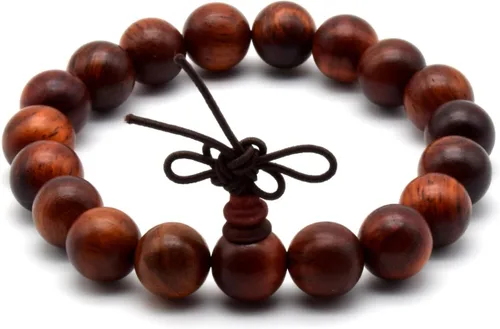 Miniatura 8 de Zen Dear Brazalete y collar de meditación Mala, para cultura budista y oración busita, cuentas de Buddha, unisex, palisandro natural