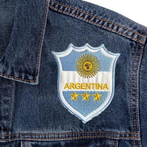 Miniatura 2 de Parche de escudo de bandera de Argentina para planchar con apliques bordados tácticos banderas nacionales emblema insignia