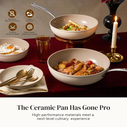 Miniatura 6 de Sartén de Saltear de Cerámica Antiadherente Redchef, Sartén de Saltear de Cerámica Antiadherente, Sartén de Huevo No Tóxica, Sartén de Cocina