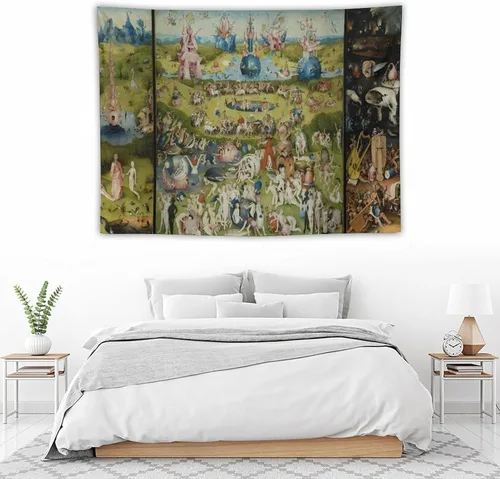 Miniatura 5 de JU XIANG Hieronymus - Tapiz de Bosch, diseño de jardín de delicias terrenales, decoración del hogar, arte de pared, impresión para dormitorio
