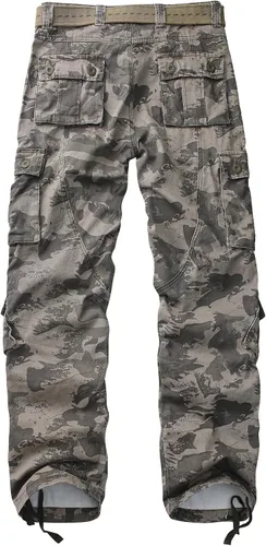 Miniatura 2 de TRGPSG Men's Wild Cargo Pants, Camo Pants Cotton Casual Work Hiking Pants with 8 Pockets(No Belt)