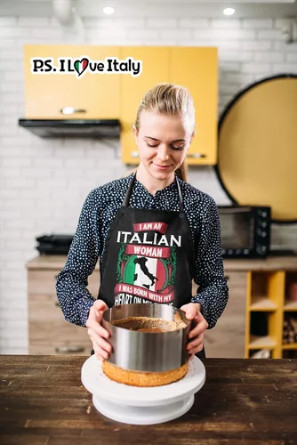 Miniatura 3 de P.S. I Love Italy Delantal italiano para mujer – Delantal italiano con diseño fresco y lindo para hombres y mujeres