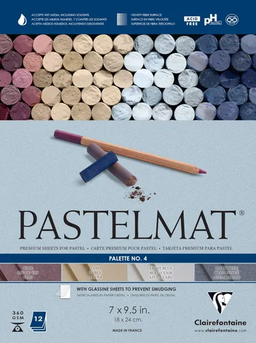 Miniatura 5 de Clairefontaine Pastelmat - Papel especial para pastel (encolado, 30 x 40 cm) - Paleta No. 5 - (12 x 15 3/4 pulgadas) - 360g - 12 hojas - Verde Verde