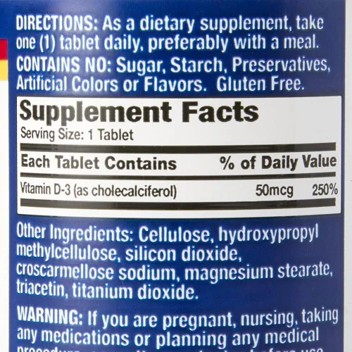 Miniatura 2 de Natural Vitamina D-3 2000 UI - 200 comprimidos recubiertos con película, paquete de 2