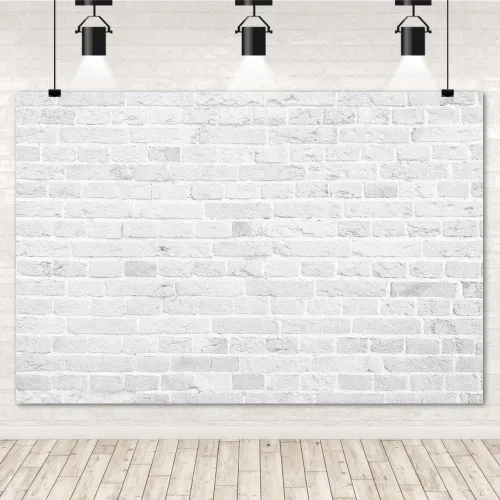 Telón de fondo de pared de ladrillo blanco de 9 x 6 pies, estilo rústico, vintage, de ladrillo blanco, telón de fondo para baby shower, boda, fiesta