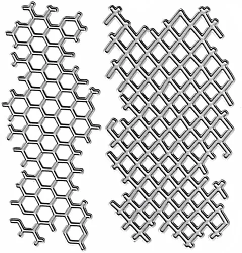 Miniatura 7 de 2 piezas de troqueles de rejilla irregulares de metal, troqueles de ladrillo de pared, plantillas de molde para manualidades, plantillas de moldes