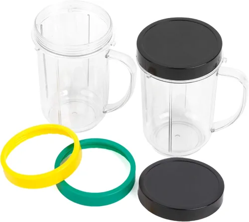 Vasos de repuesto de 16 onzas para Magic Bullet, 6 piezas/juego de piezas compatibles con batidora Magic Bullet de 250 W MB1001, incluye tazas de