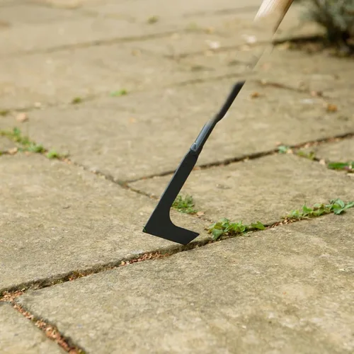 Miniatura 7 de Jiozermi Herramienta de extracción de malezas de mano, herramienta de acero inoxidable en forma de L para jardín, herramienta de desbrozadora