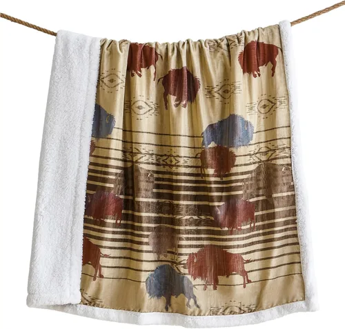 Miniatura 35 de Indigo Hill by HiEnd Accents Acadia - Manta de sherpa con estampado de pinos bosques, naturaleza, bosque, montaña, manta occidental para acampar al