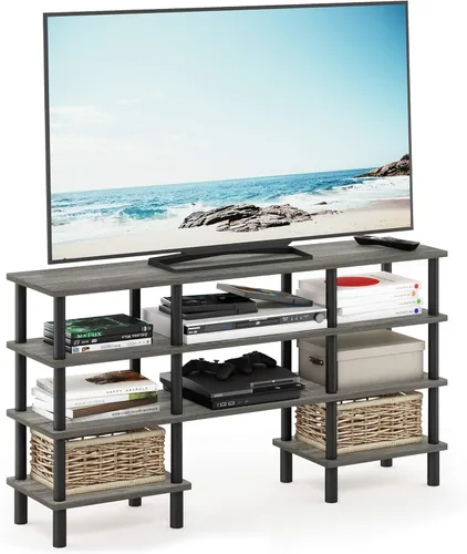 Miniatura 15 de Furinno JAYA - Soporte para TV, roble francés, gris/negro Roble Francés/Negro