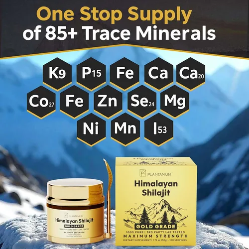 Miniatura 5 de Resina Shilajit del Himalaya prémium de grado dorado 1.76 oz, 100 porciones, más de 85 minerales traza, 78% más de ácido fúlvico. Energía, vitalidad